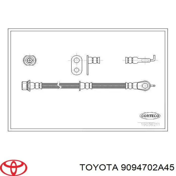 9094702A45 Toyota шланг тормозной передний правый