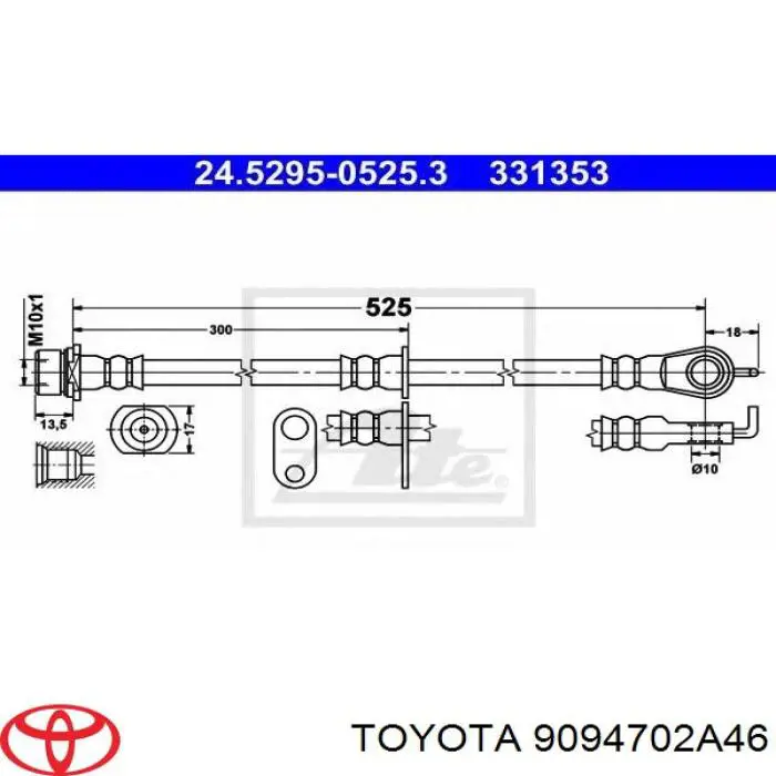 Шланг тормозной передний 521274 Adriauto