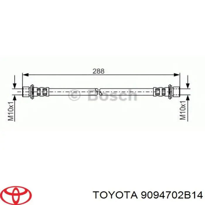 Шланг тормозной передний Toyota 9094702B14 цена, от 10.73 USD