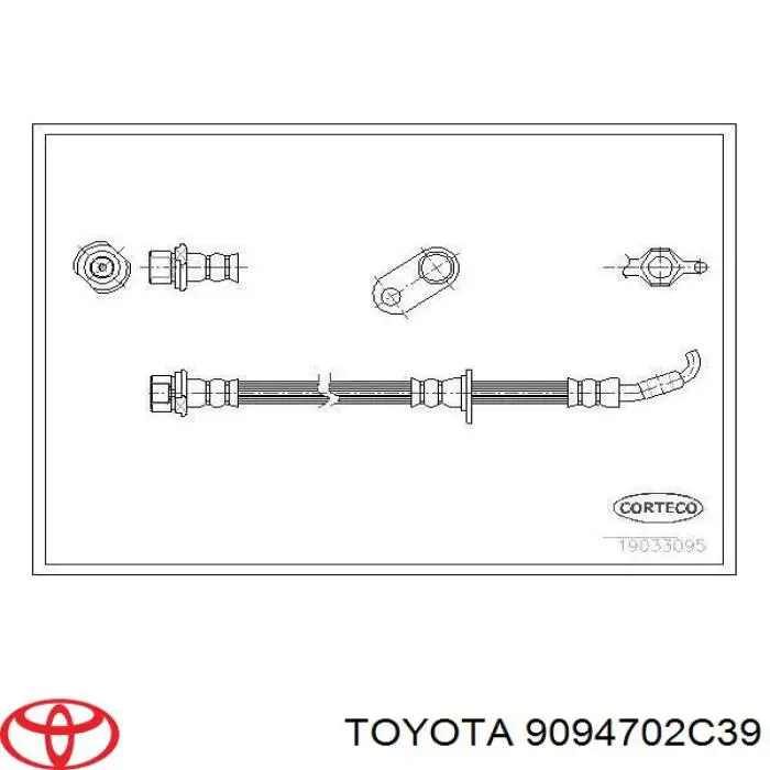 Задний тормозной шланг 9094702C39 Toyota