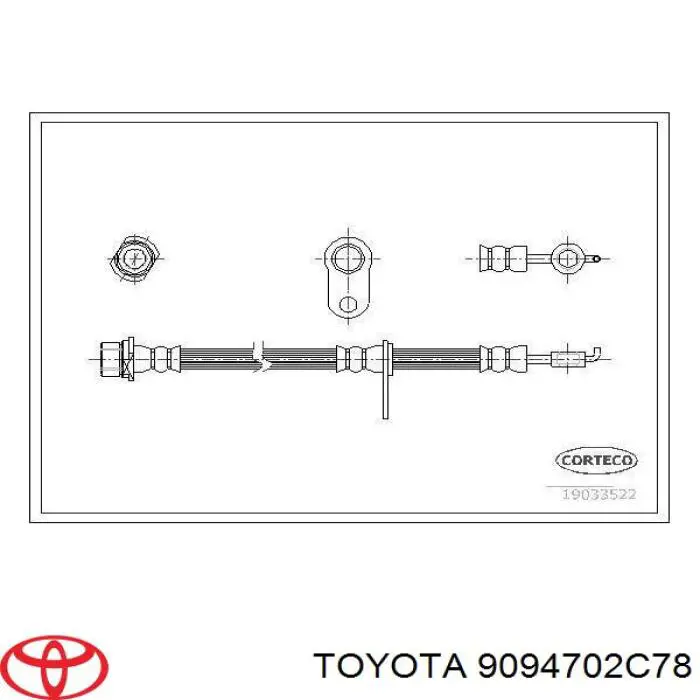 9094702C78 Toyota шланг тормозной передний левый