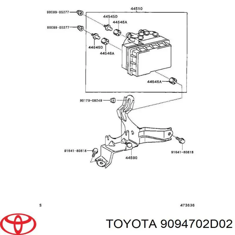 9094702D02 Toyota шланг тормозной задний правый