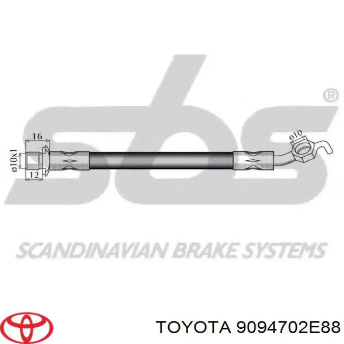 Тормозной шланг задний Toyota 9094702E88 цена, от 11.29 USD