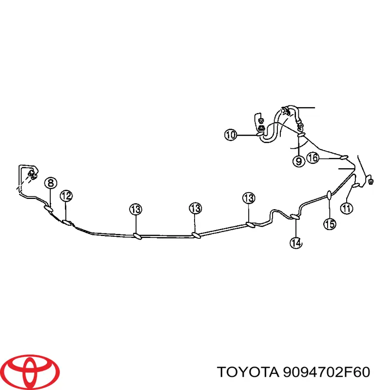 Шланг тормозной задний правый Toyota 9094702F60