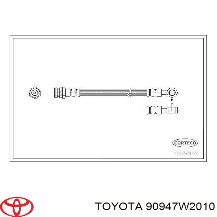 Шланг тормозной задний левый 90947W2010 Toyota