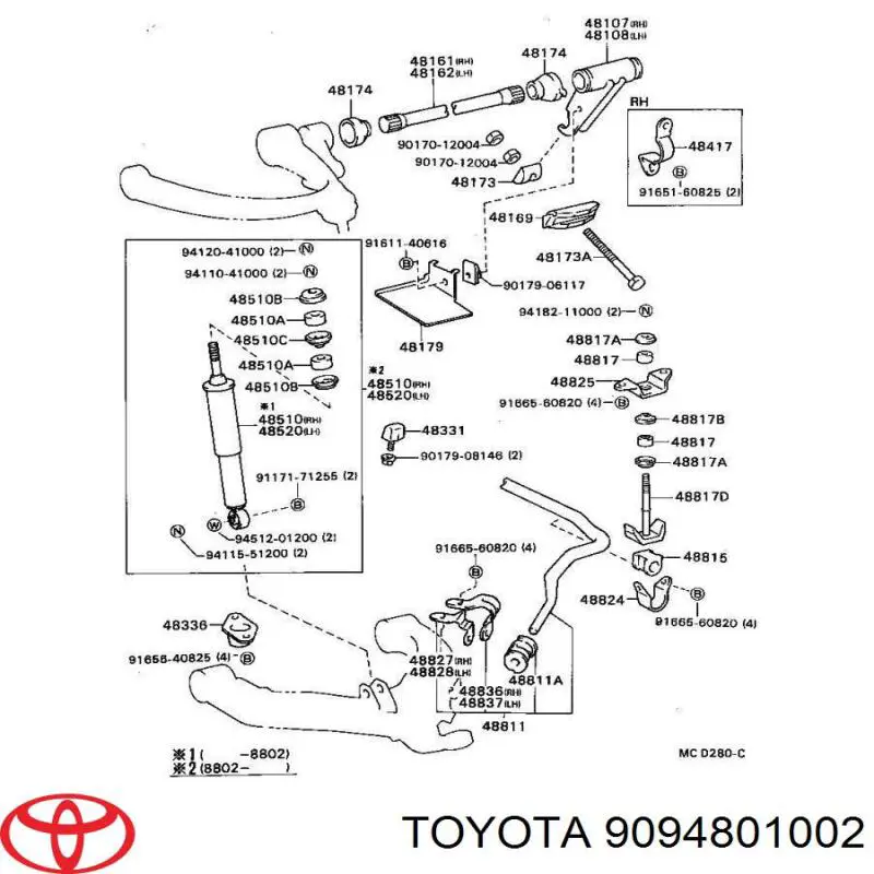 9094801002 Toyota втулка стойки переднего стабилизатора