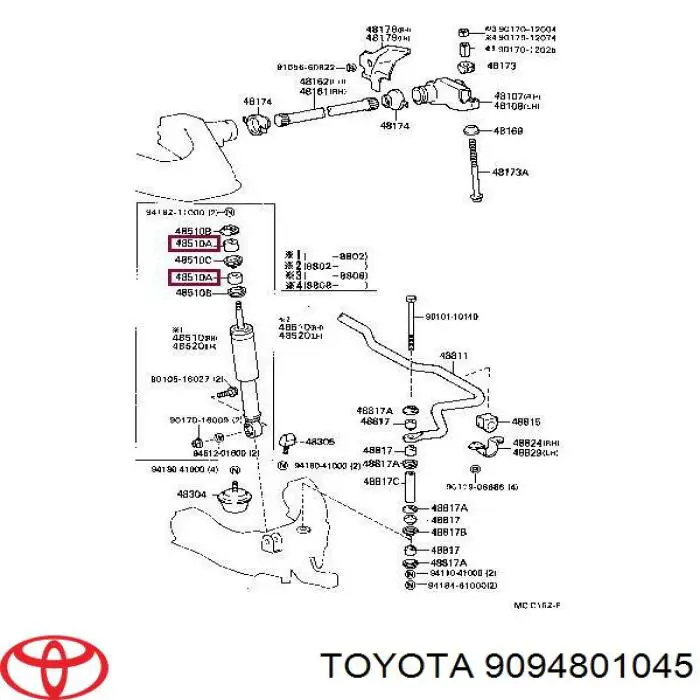 Втулка штока амортизатора заднего на Toyota Tundra 