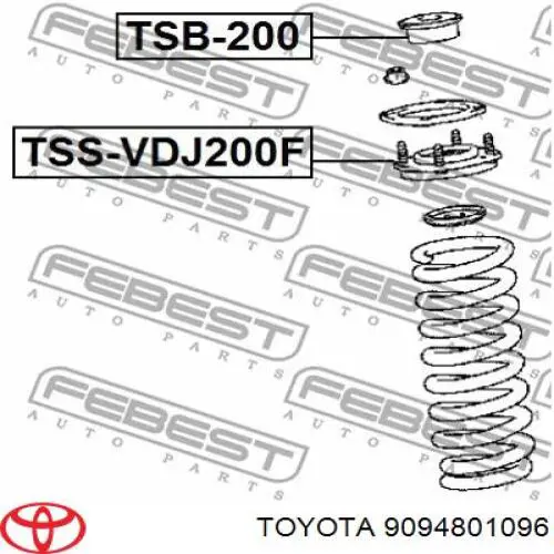9094801096 Toyota bucha da haste de amortecedor dianteiro