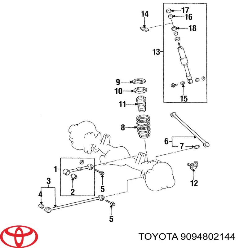 Кольцо стопорное подшипника задней полуоси 9094802144 Toyota