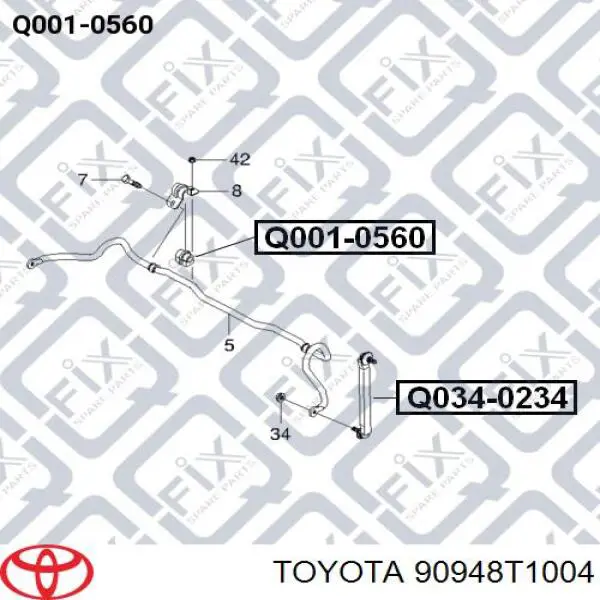 90948T1004 Toyota втулка штока амортизатора заднего