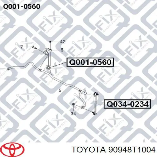 Втулка штока амортизатора заднего 90948T1004 Toyota