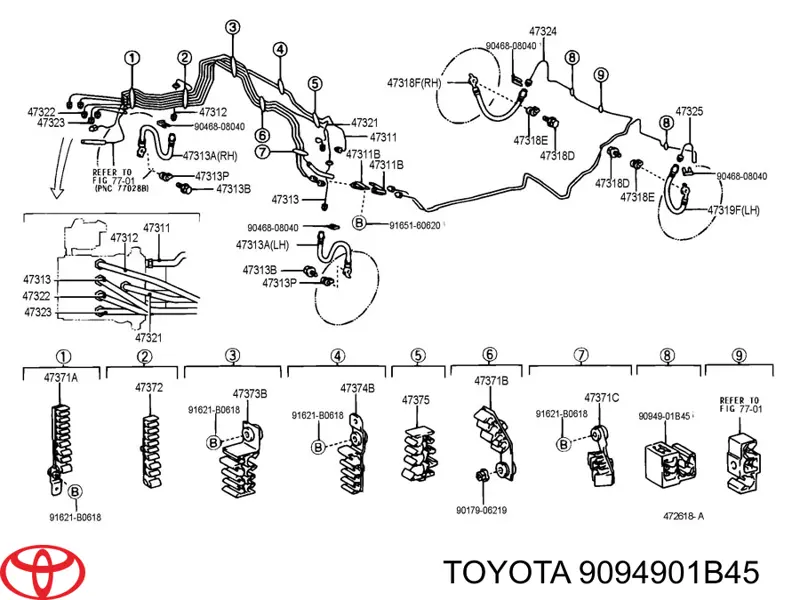  Toyota 9094901B45 цена, от 16.00 USD