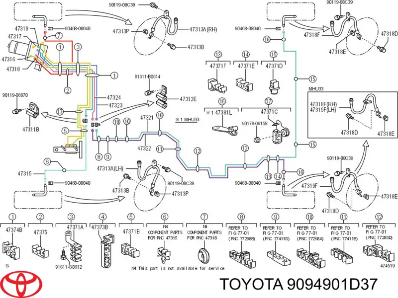  9094901D37 Toyota