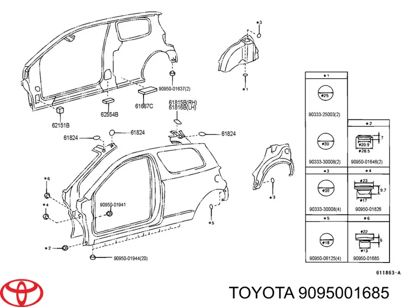  9095001685 Toyota