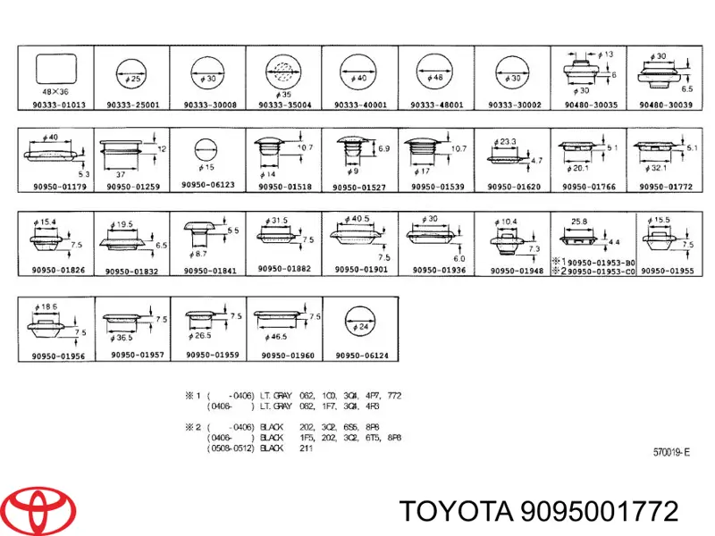  9095001772 Toyota