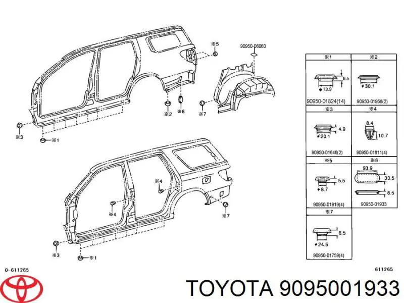 9095001933 Toyota 