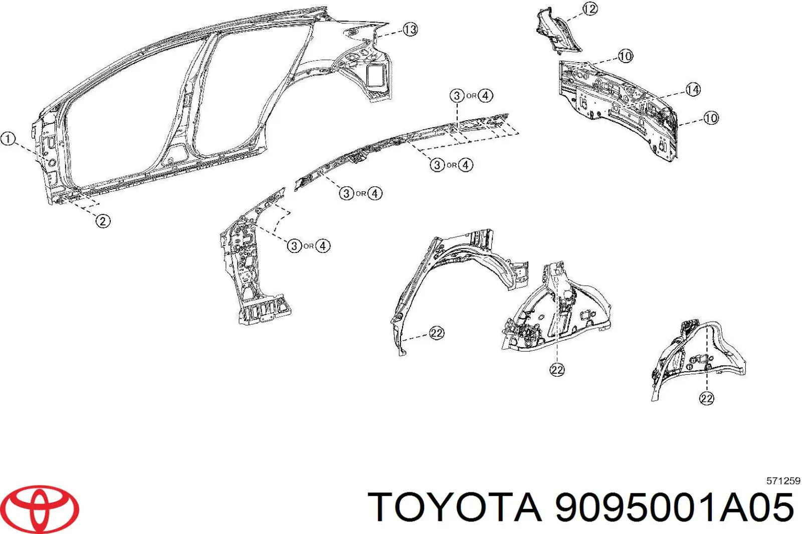  9095001A05 Toyota