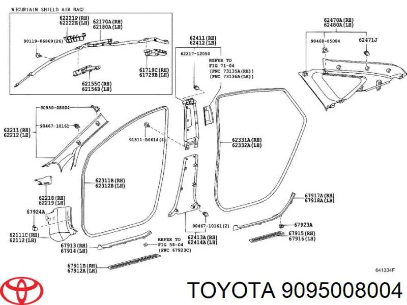 9095008004 Toyota пистон (клип крепления обшивки двери)