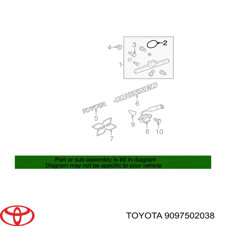 Эмблема крышки багажника (фирменный значок) на Toyota 4Runner GRN21, UZN21