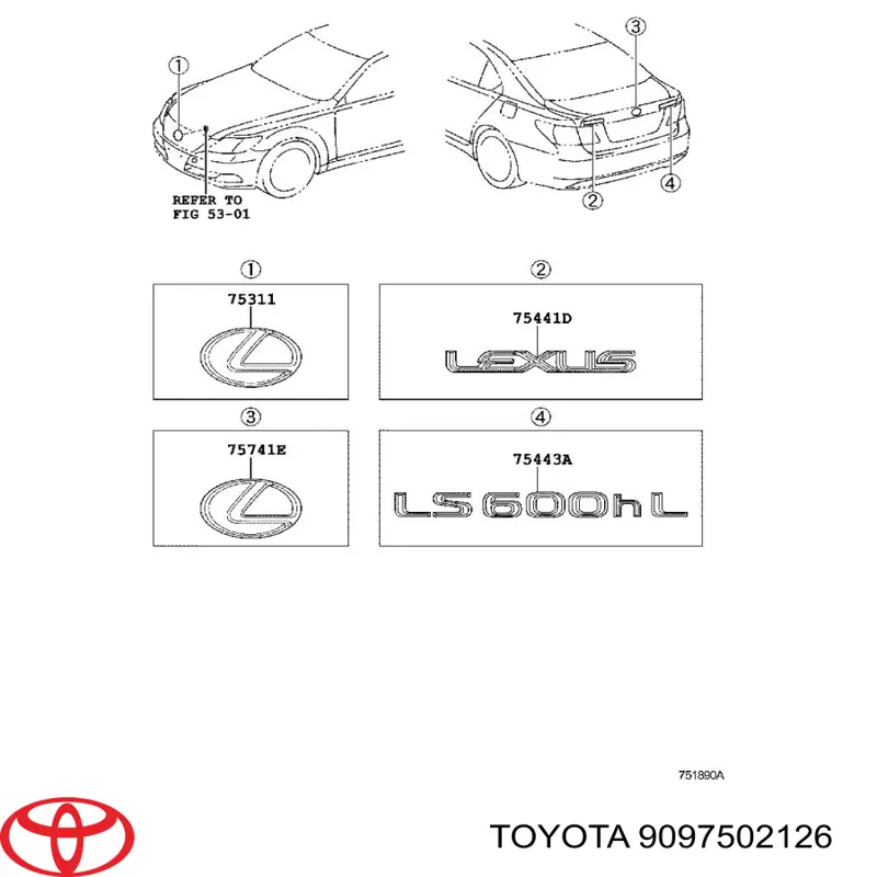 Эмблема капота Toyota 9097502126
