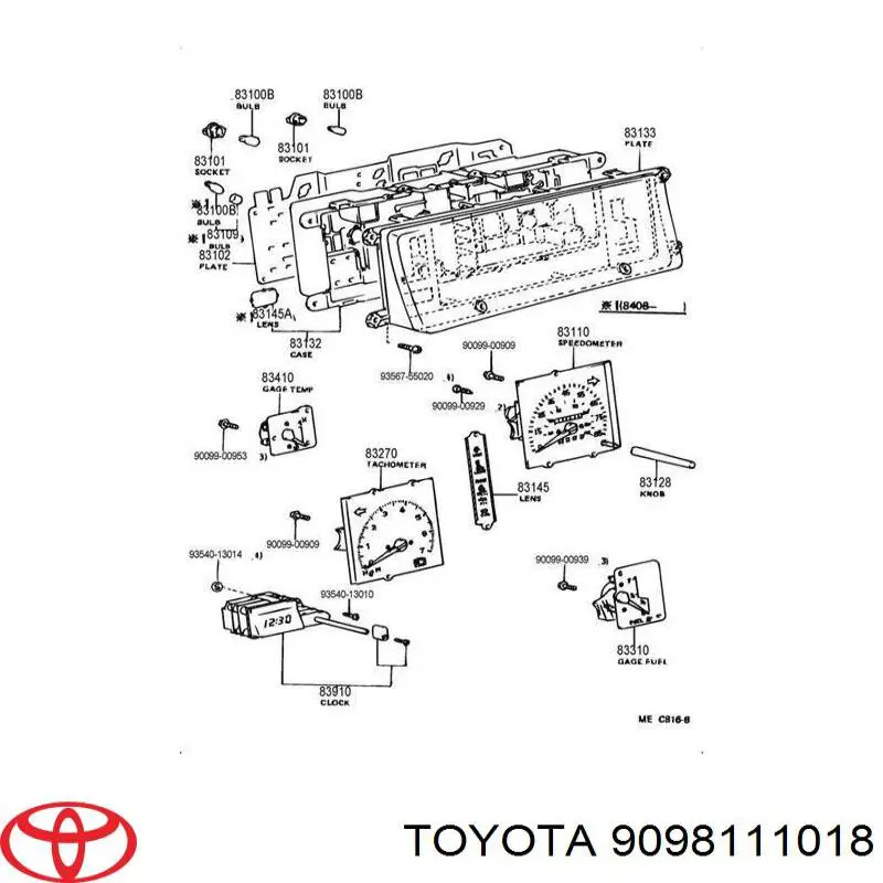 9098111018 Toyota лампочка щитка (панели приборов)