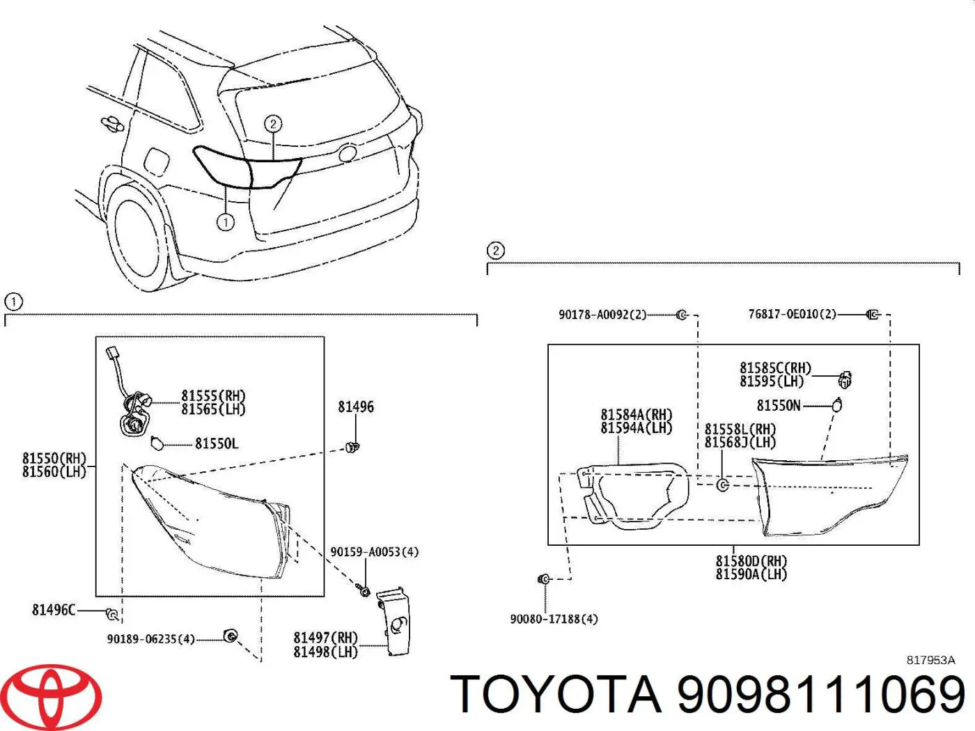 Лампочка плафона освещения салона/кабины Toyota 9098111069 цена, от 1.29 USD