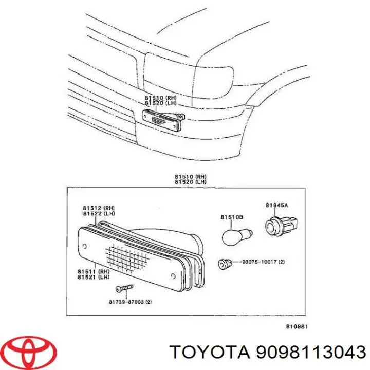 Лампочка 9098113043 Toyota