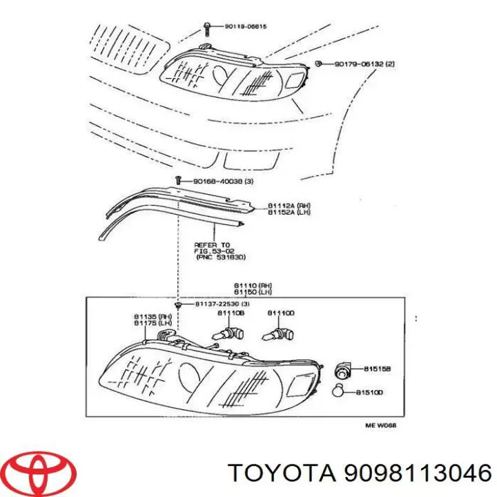 Купить 9098113046 Toyota Лампочка галогенная