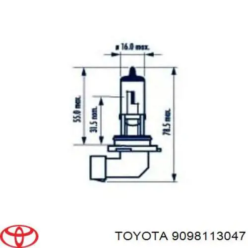9098113047 Toyota лампочка противотуманной фары