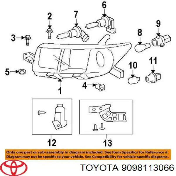Лампочка ближнего света Toyota 9098113066 цена, от 4.37 USD