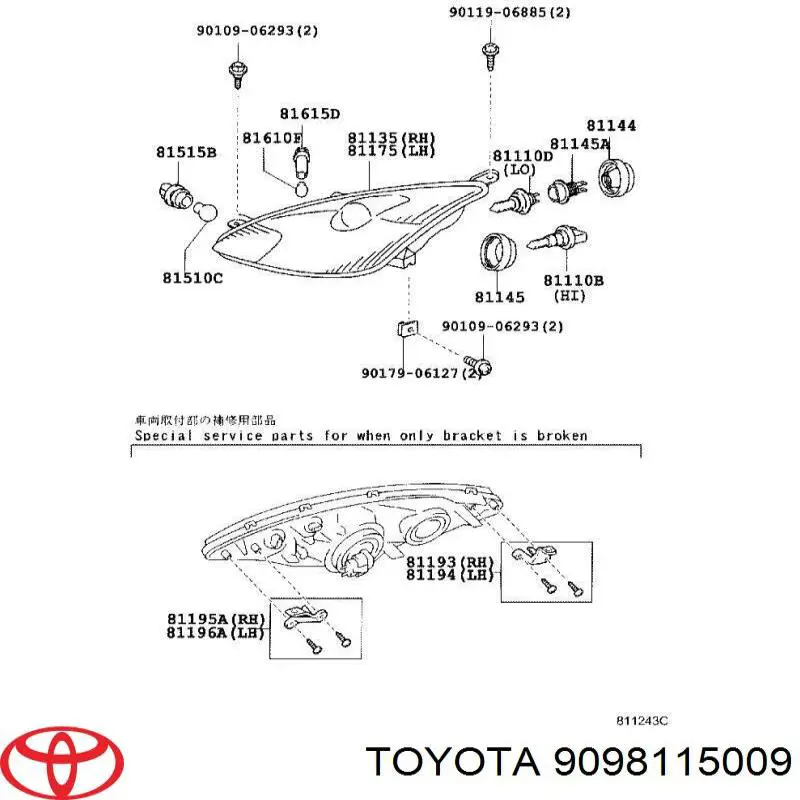 Bombilla 9098115009 Toyota