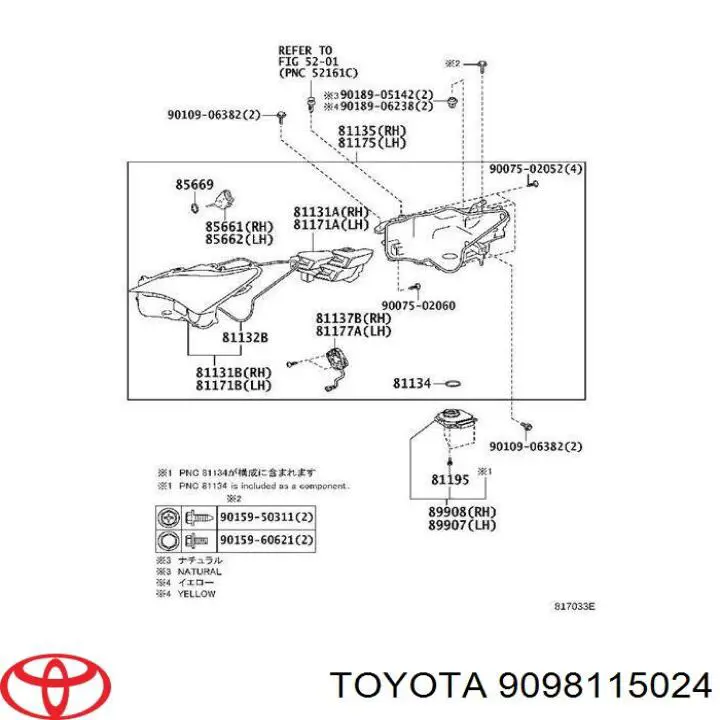 9098115024 Toyota lâmpada de pisca-pisca