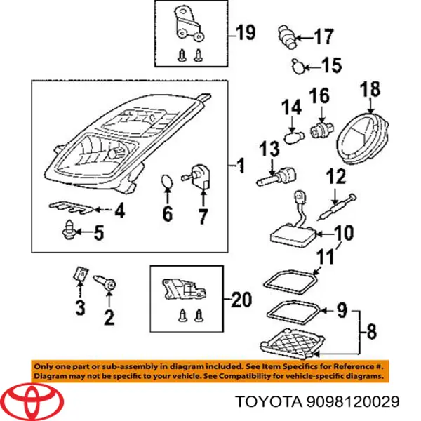 Ксенон Toyota 9098120029 цена, от 18.96 USD