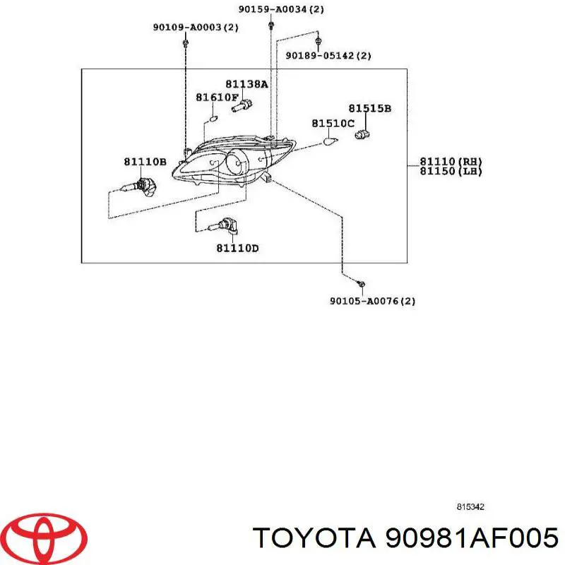 90981AF005 Toyota 