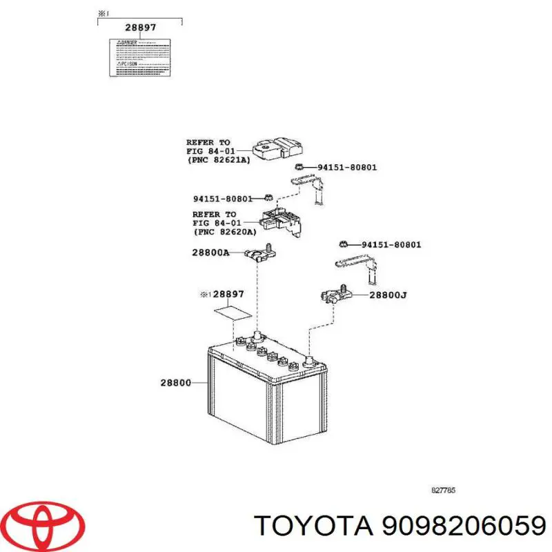 Клемма аккумулятора (АКБ) Toyota 9098206059