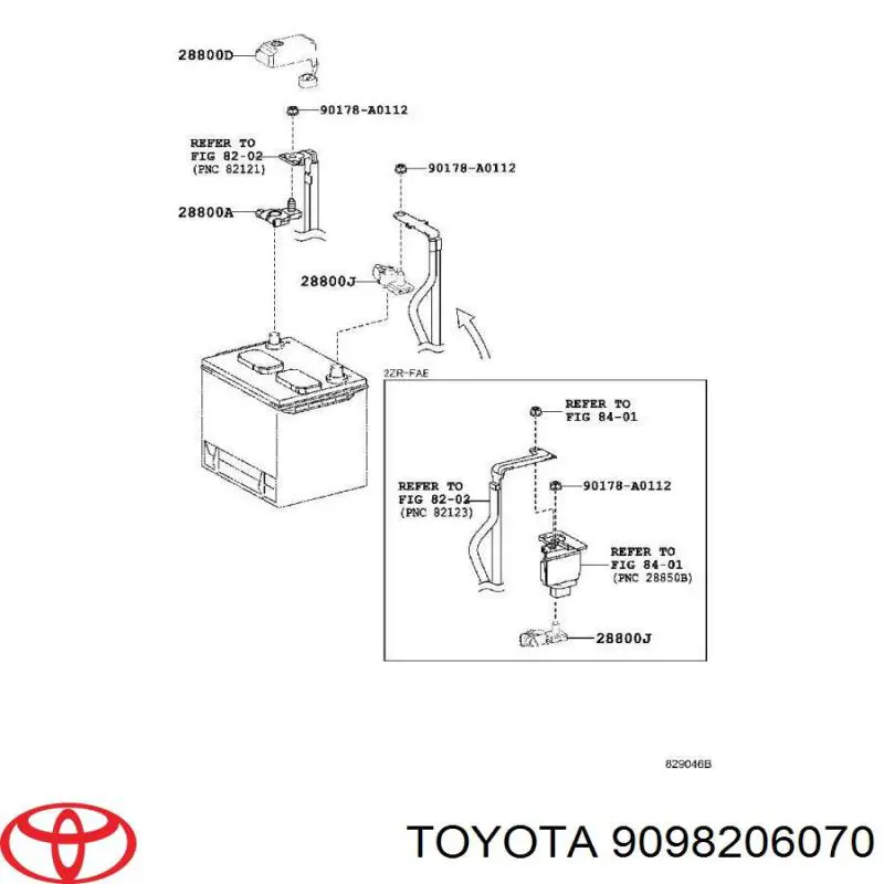 9098206070 Toyota borne de bateria recarregável (pilha)