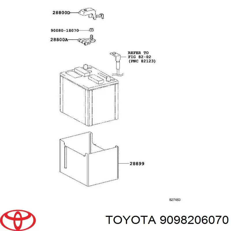 Купить 9098206070 Toyota Клема на авто аккумулятор