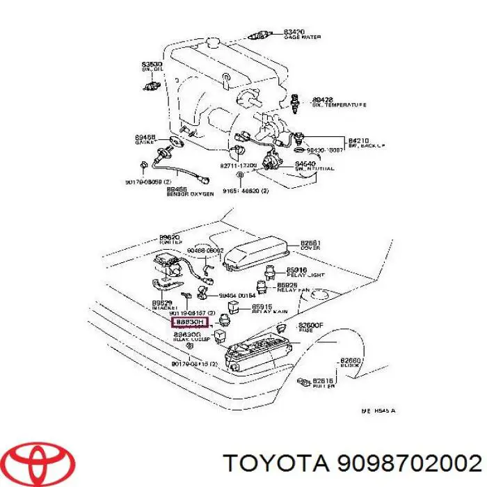 Relé, faro antiniebla 9098702002 Toyota