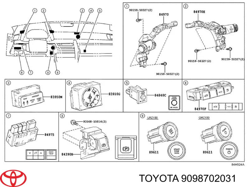 9098702031 Toyota 