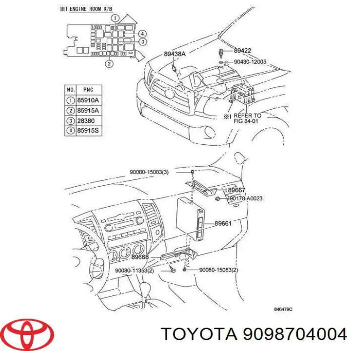 9098704004 Toyota реле электрическое многофункциональное