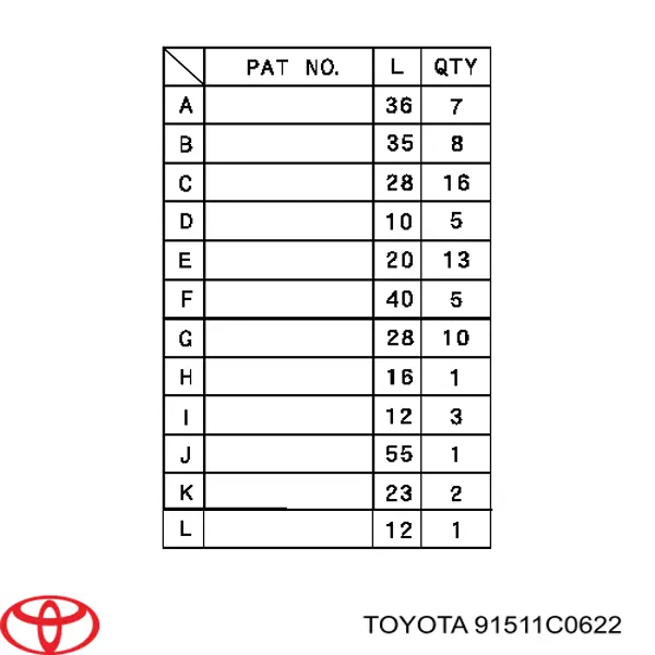 Купить 91511C0622 Toyota 