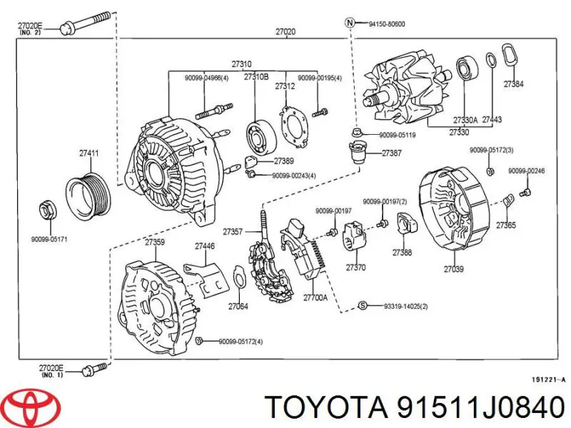  91511J0840 Toyota