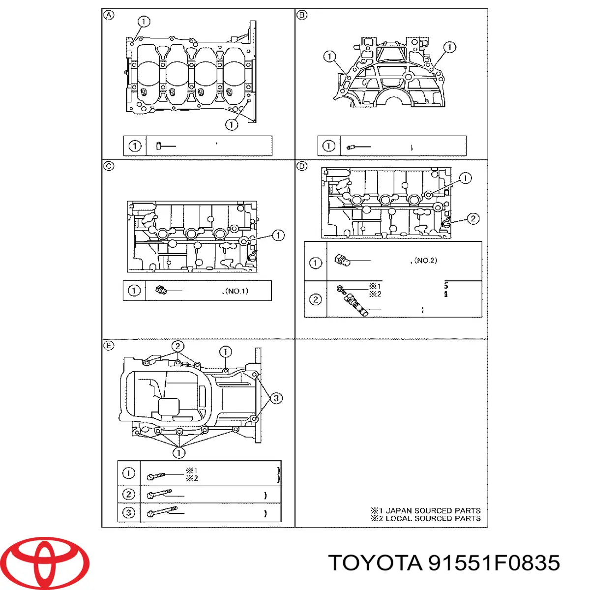  91551F0835 Toyota