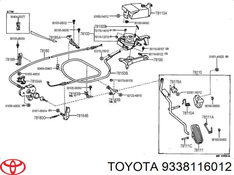 9338116012 Toyota 