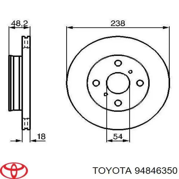 Передние тормозные диски 94846350 Toyota