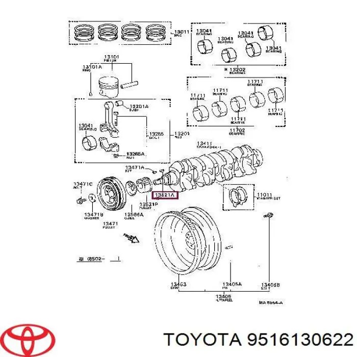 Шпонка коленвала Toyota 9516130622 цена, от 2.23 USD