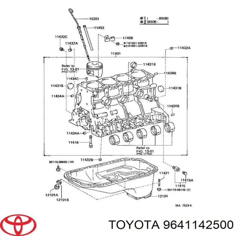 9641142500 Toyota tampão cbc/do bloco de cilindros