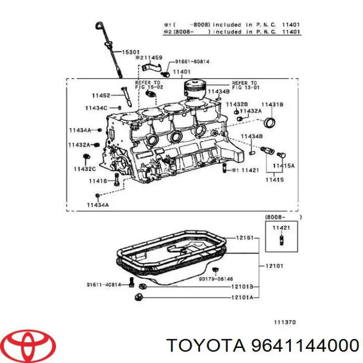 9641144000 Toyota заглушка гбц/блока цилиндров