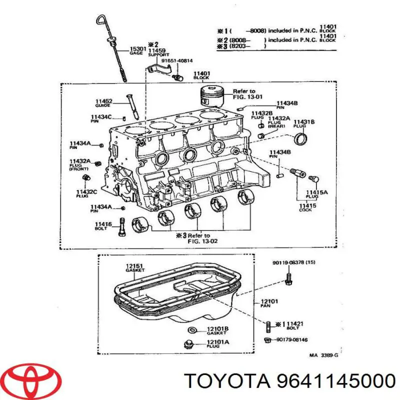 9641145000 Toyota заглушка гбц/блока цилиндров
