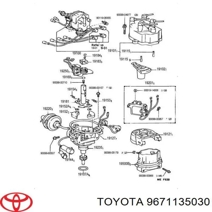 Кольцо уплотнительное трамблера Toyota 9671135030